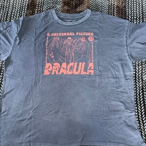 American Eagle Outfitters Dracula Graphic Tee - Faded Black and Red